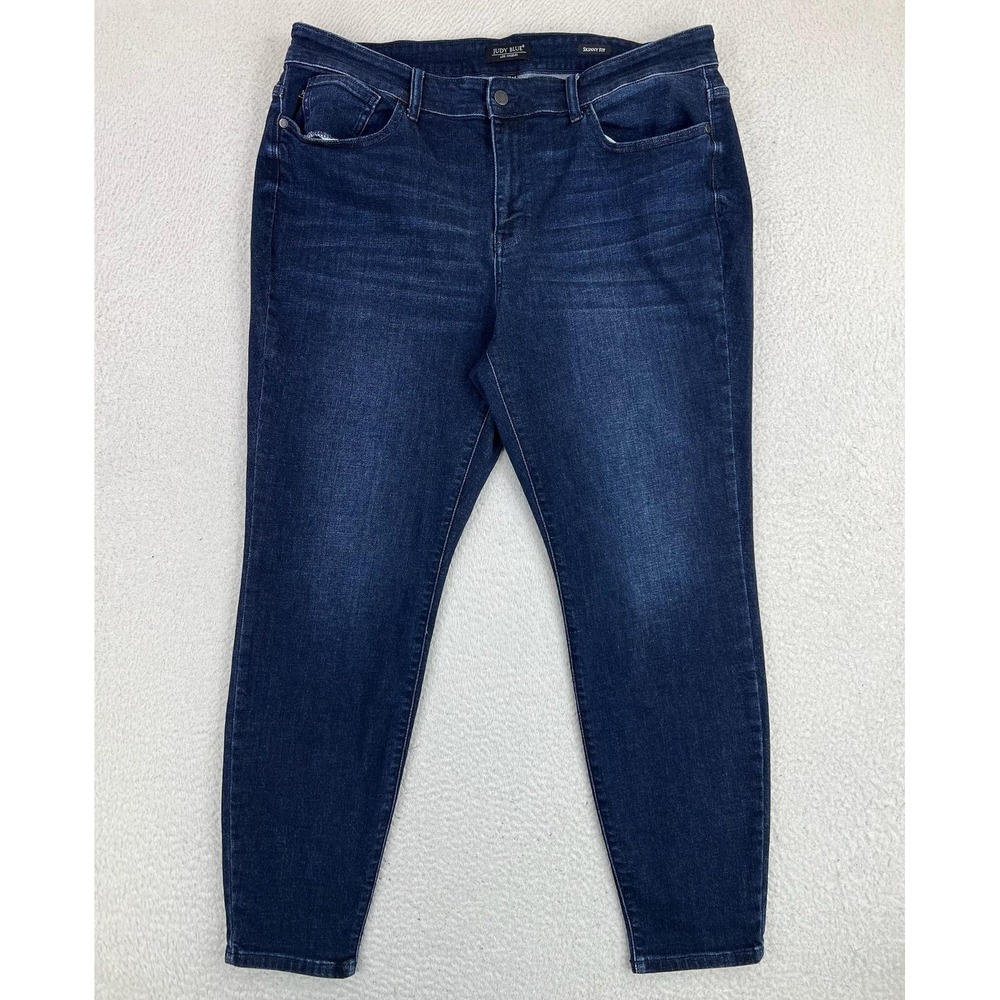 Judy Blue Skinny Fit Jeans Womens 20W Blue Dark Wash Mid Rise Stretch Denim